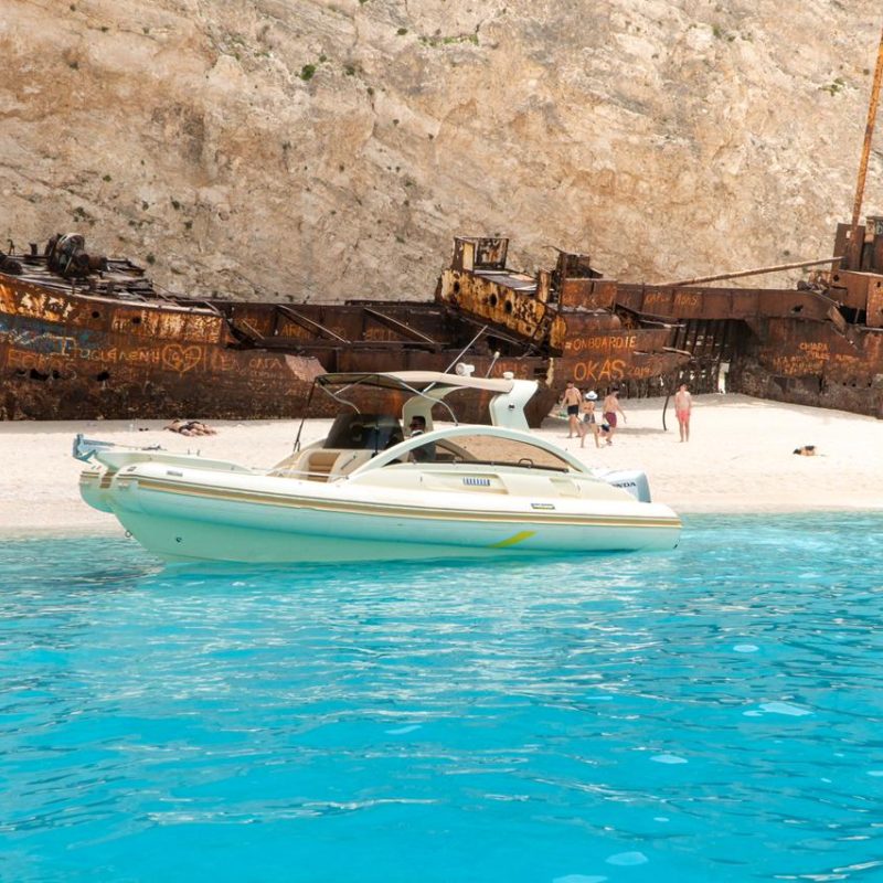 Solemar Rib Private Yacht in Navagio beach in Zakynthos