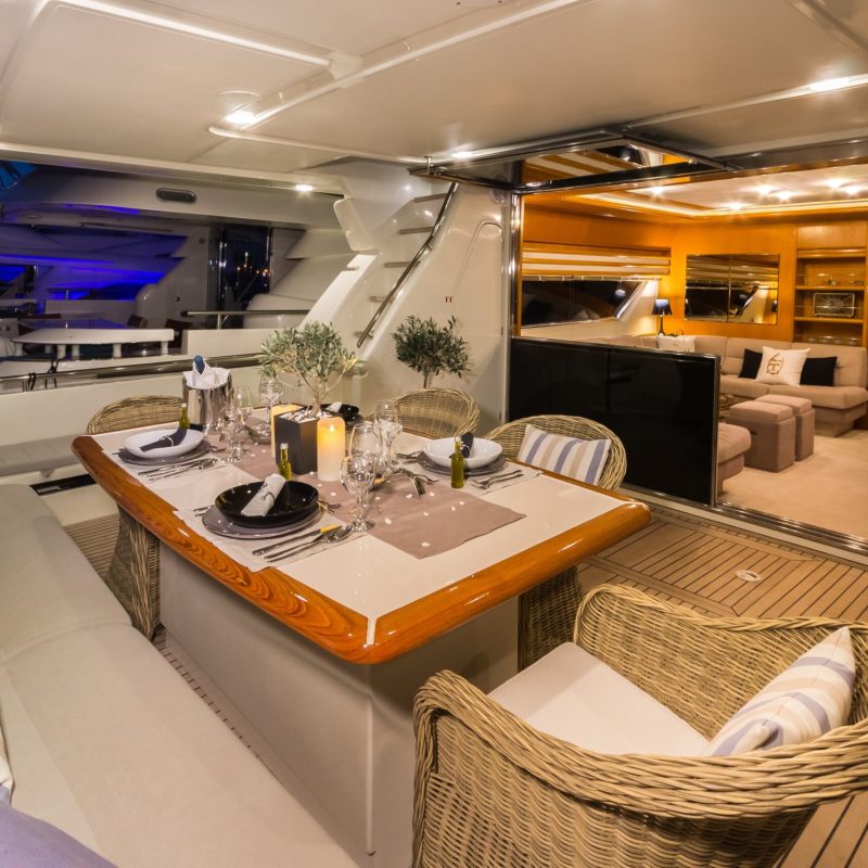 inside the Vento Yacht in Zakynthos